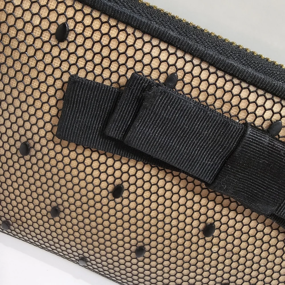 Valentino Nude and Black Bow Zip-Around Wallet